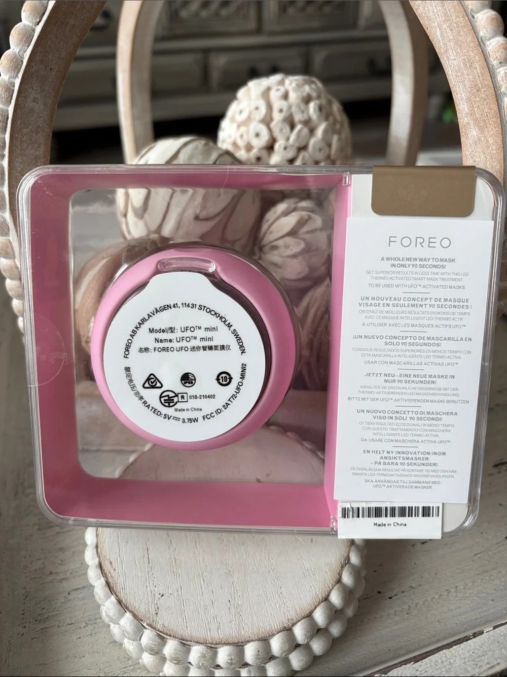 FOREO UFO Mini Smart LED Thermo Mask Device — Pearl Pink